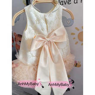 ĐẦM REN BỒNG BỀNH ĐÍNH NƠ NHẸ NHÀNG - SANG CHẢNH CHO BÉ 7-15KG | ANHMYBABY