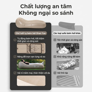 Ghế sofa giường,Ghế sofa lười -tự động bơm hơi,ghế công thái học tựa lưng gọn nhẹ dễ mang theo