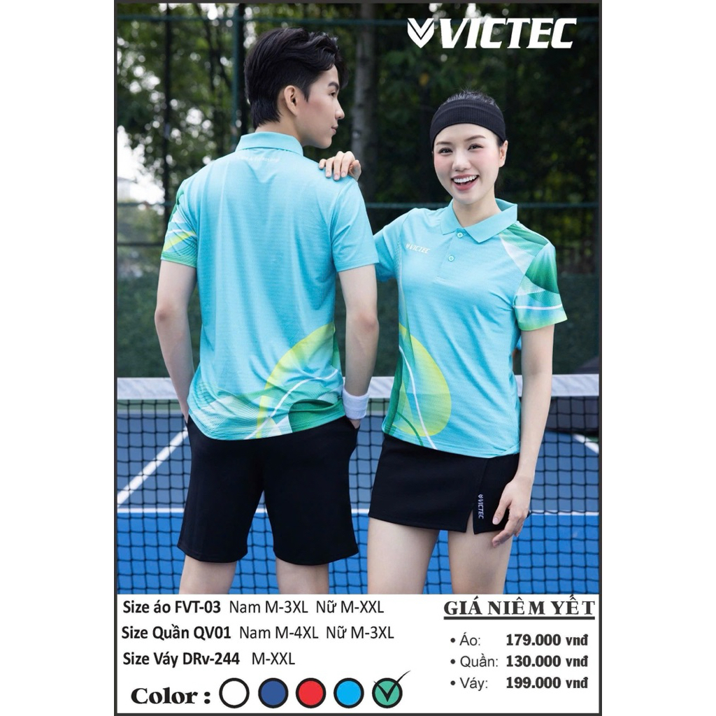 Áo Cầu Lông Nam Nữ Cổ Trụ VICTEC
