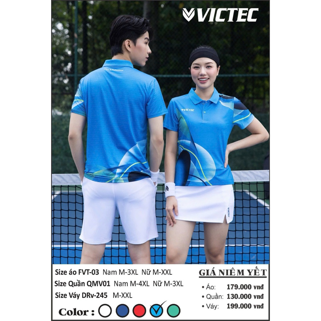 Áo Cầu Lông Nam Nữ Cổ Trụ VICTEC