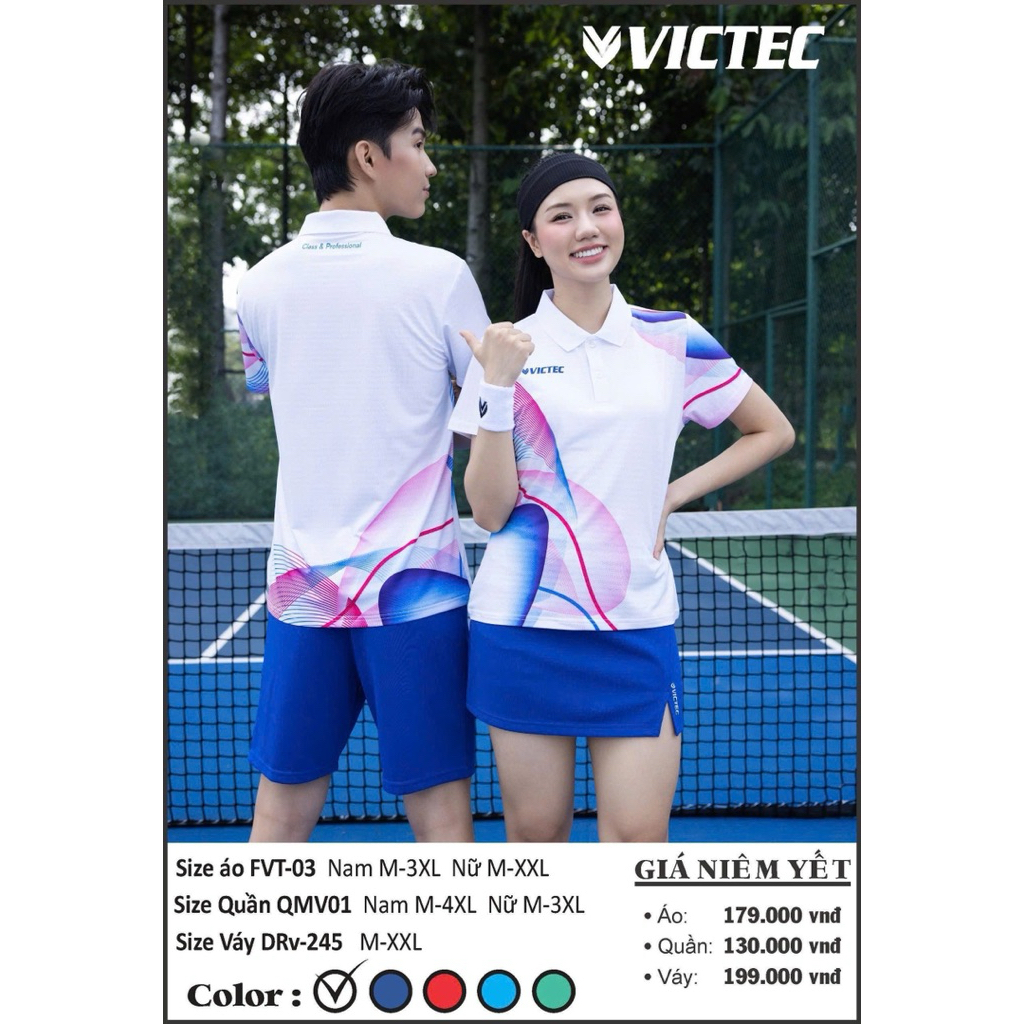 Áo Cầu Lông Nam Nữ Cổ Trụ VICTEC