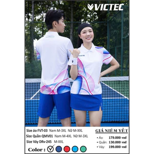 Áo Cầu Lông Nam Nữ Cổ Trụ VICTEC