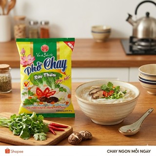 Phở chay rau thơm Bích Chi (60G/GÓI) thùng 30 gói Thanh đạm – Thơm dịu rau củ – Tiện lợi chỉ 3 phút