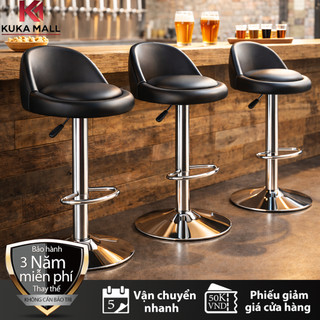 Ghế Bar Nordic, Xoay 360 Độ Nâng Da Đen Vải Xám Đẹp Hiện Đại Ghế Cao Cấp