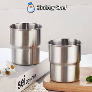 Ly có nhấn inox 304 Cốc uống bia 1 lớp Chubby Chef kiểu dáng đơn giản sang trọng an toàn cho sức khỏe 300ml