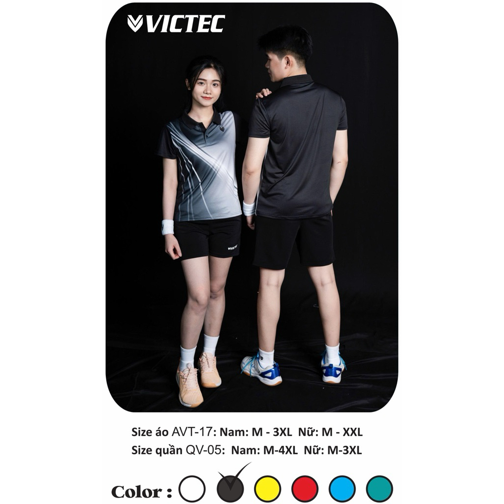 ÁO CẦU LÔNG NAM NỮ CỔ TRỤ VICTEC
