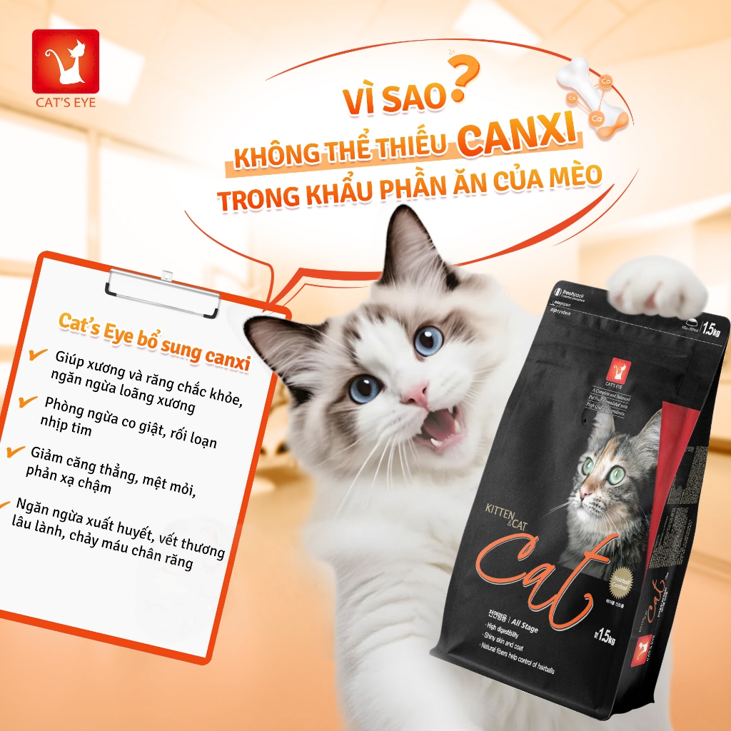 CAT'S EYE 20KG - Hạt Cateye thức ăn cho mèo mọi lứa tuổi cao cấp Hàn Quốc