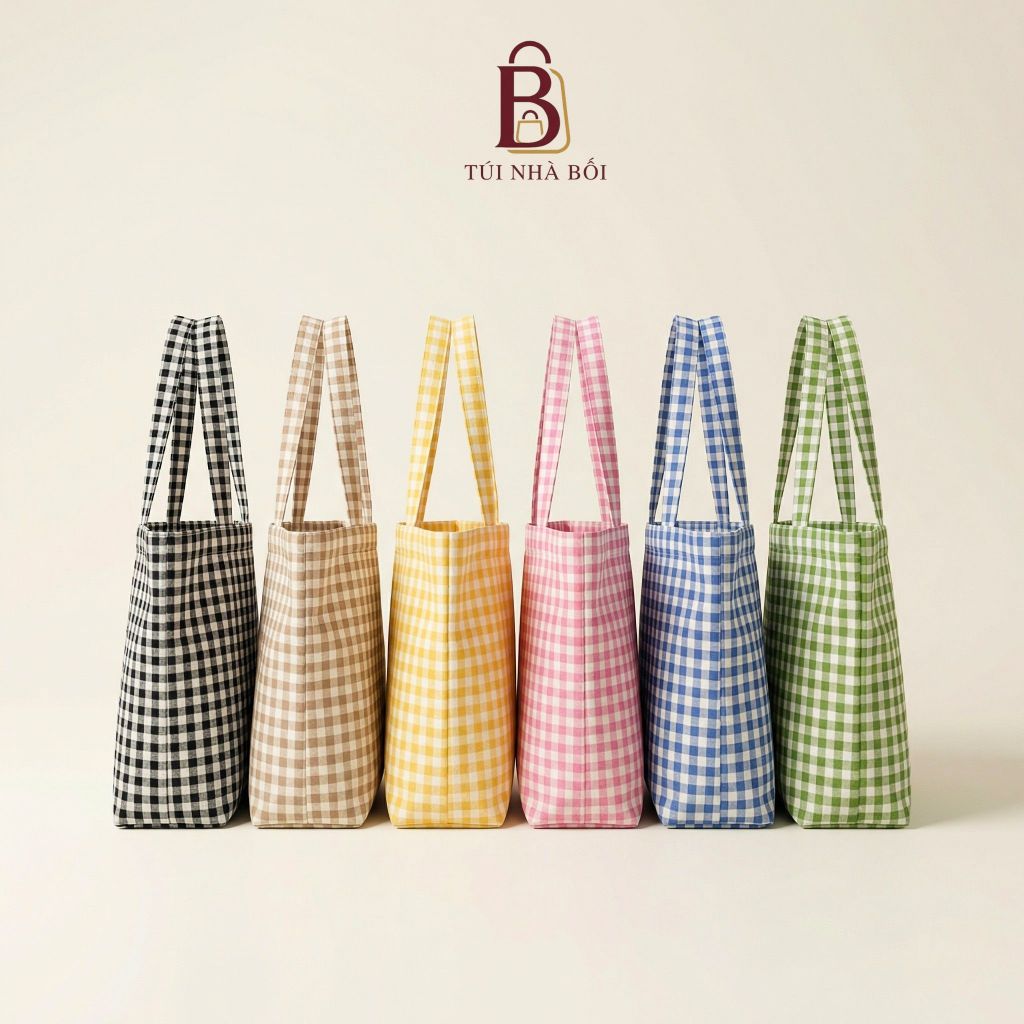 Túi Tote Caro Nhiều Màu Siêu Xinh – Túi Vải Canvas Form Rộng Đi Học, Đi Chơi  – Túi Nhà Bối T23 | BigBuy360 - bigbuy360.vn