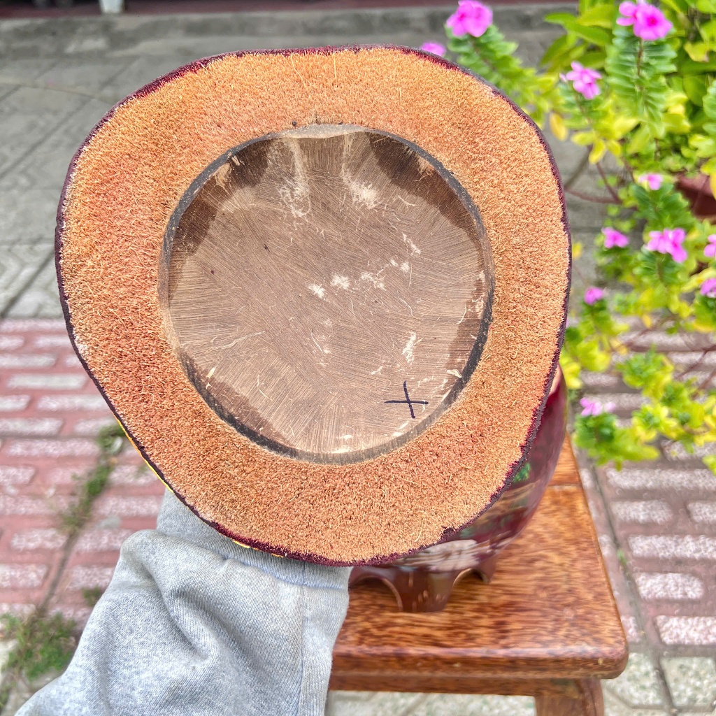 [ SIZE 800ML - 1000ML ] Bình Ủ Trái Dừa Vẽ Thư Pháp QUÊ HƯƠNG NHO Giữ Nhiệt Ấm Trà Cao Cấp, Trang Trí Bàn Trà Sang
