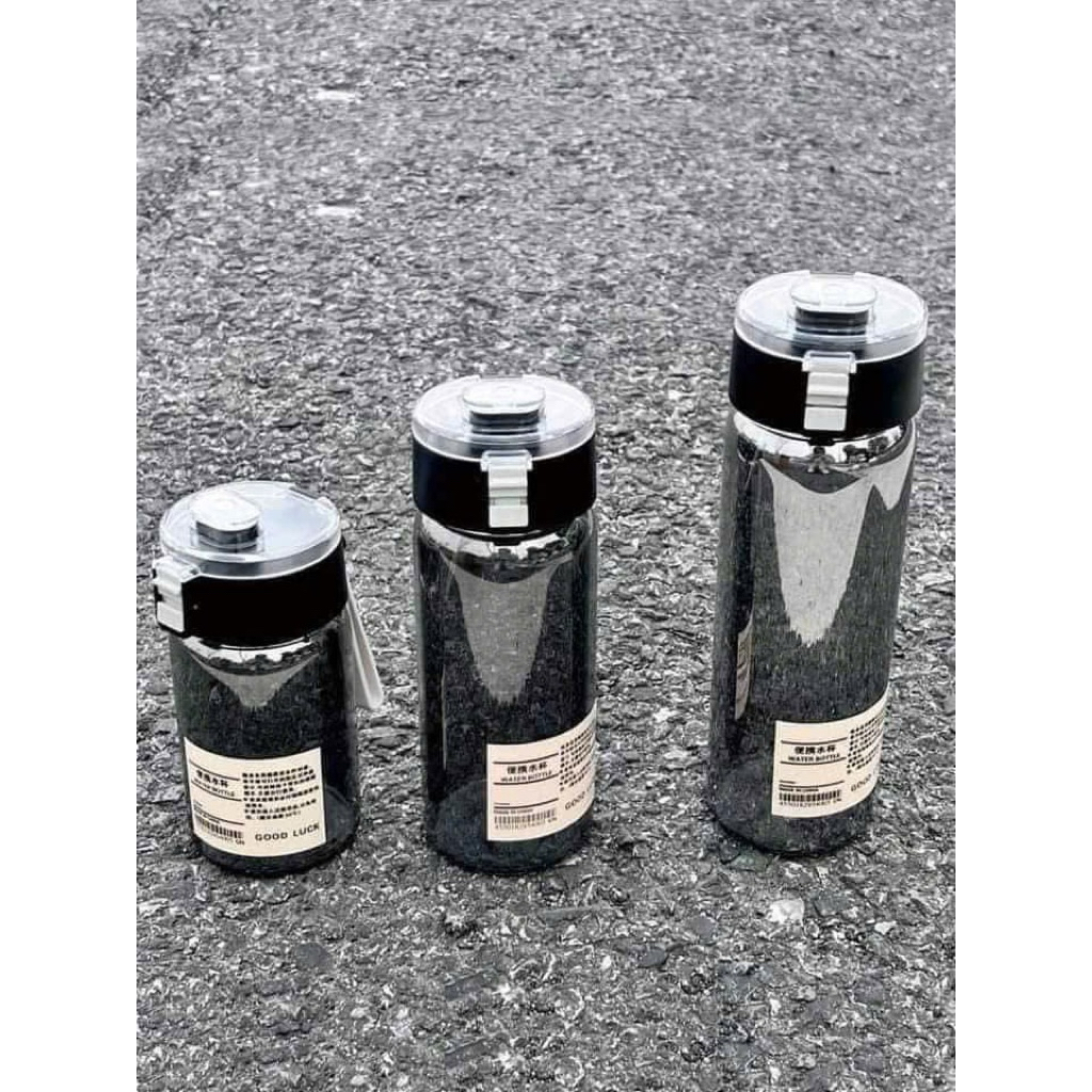 🔥 COMBO 3 BÌNH NƯỚC MUJI XUẤT NHẬT - TONE ĐEN HUYỀN BÍ(300ml - 550ml - 800ml)