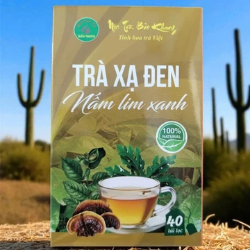 Hộp 40 gói trà xạ đen nấm lim xanh Bảo Khang, trà túi lọc xạ đen, nấm lim xanh, trinh nữ hoàng cung