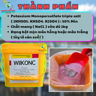 virkon dạng bột diệt khuẩn ngừa nấm cho tôm cá ếch lươn ốc, an toàn chống sốc, không sụp tảo ao nuôi