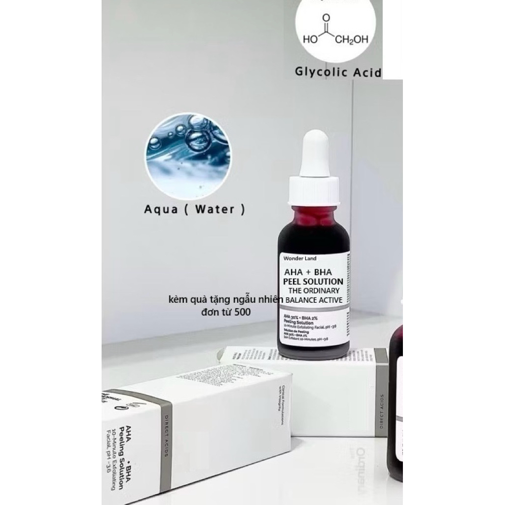 Serum dưỡng trắng da, tẩy tế bào da hóa học AHA + BHA Peel Solution The Ordinary Balance Active (quà tặng)- Wonder Land