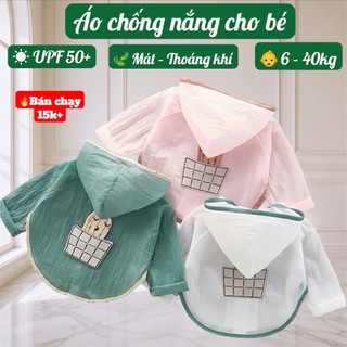 Áo Chống Nắng Cho Bé Trai Bé Gái – Cotton Tổ Ong Thoáng Mát, Chống UV, Áo Khoác Mỏng 6-40kg #N1