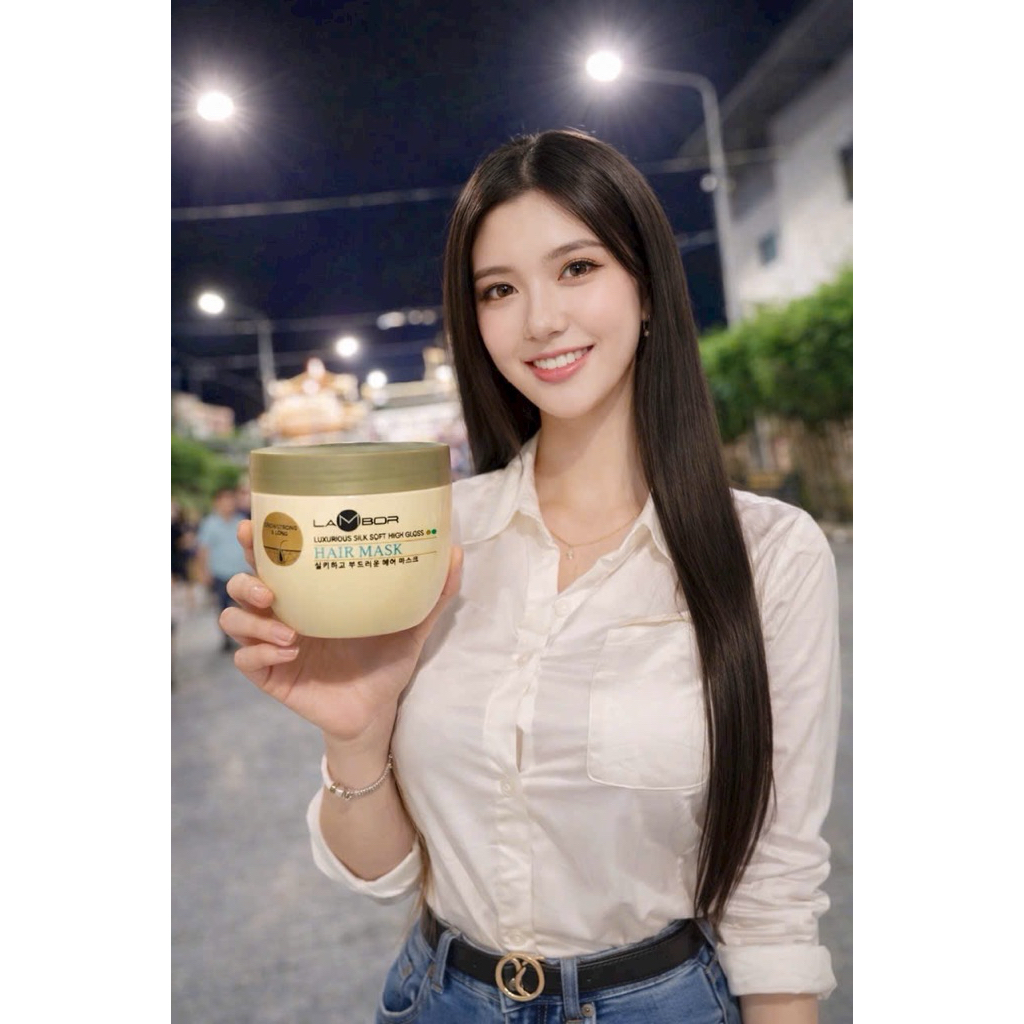 Dầu Hấp Ủ Tóc Collagen Lambor 500ml – Phục Hồi Tóc Hư Tổn, Giảm Gãy Rụng, Siêu Mềm Mượt