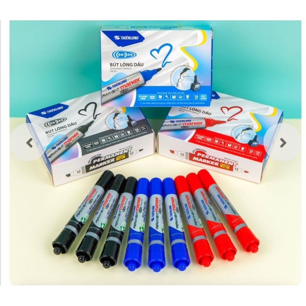 1 hộp *10c bút dạ dầu 2 đầu