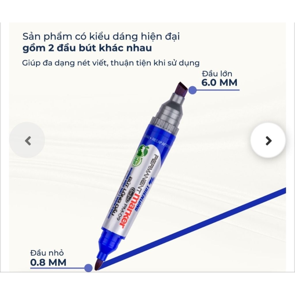 1 hộp *10c bút dạ dầu 2 đầu