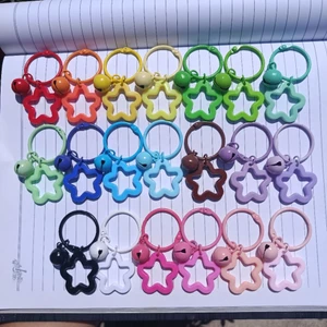 ​100c Móc Khóa Tròn Chuông Sao - Phụ Kiện Handmade Cute, Mix Màu Theo Yêu Cầu