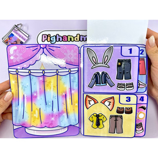 Đồ chơi bóc dán Nhà Kpop Demon - Sân khấu biểu diễn, vòng quay trang phục của Rumi, Mira, Zoey 😍 búp bê giấy