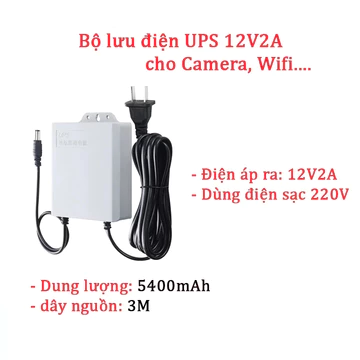 Bộ lưu điện Dung lượng 5400mAh cung cấp điện 6-12 giờ dành cho camera wifi và thiết bị điện A06