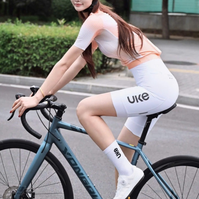 FBS018B - Quần Đạp Xe UKE Nữ Pro Cycling Bib Shorts White