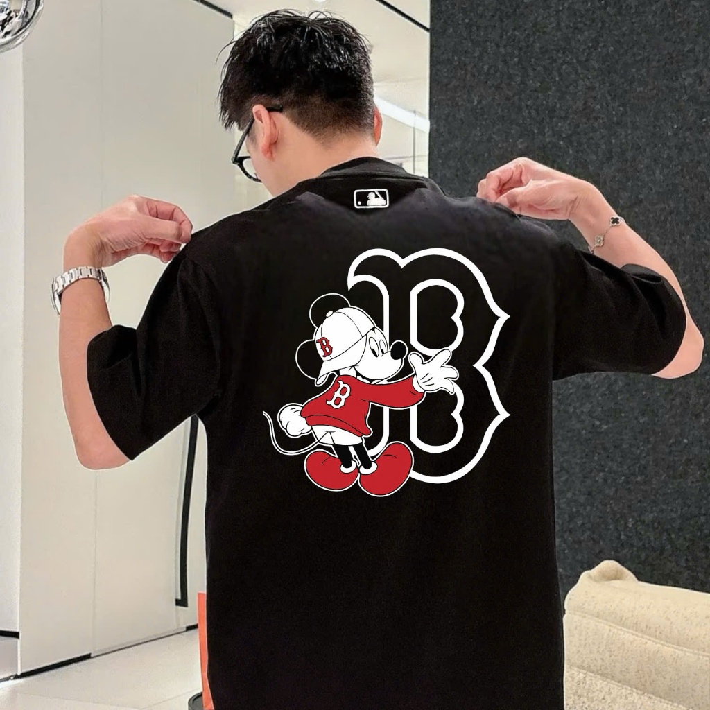 Áo phông MLB  - MLB korea nam nữ cao cấp, 100% cotton co giãn 2 chiều , định lượng 250gms,NY MICKEY - B