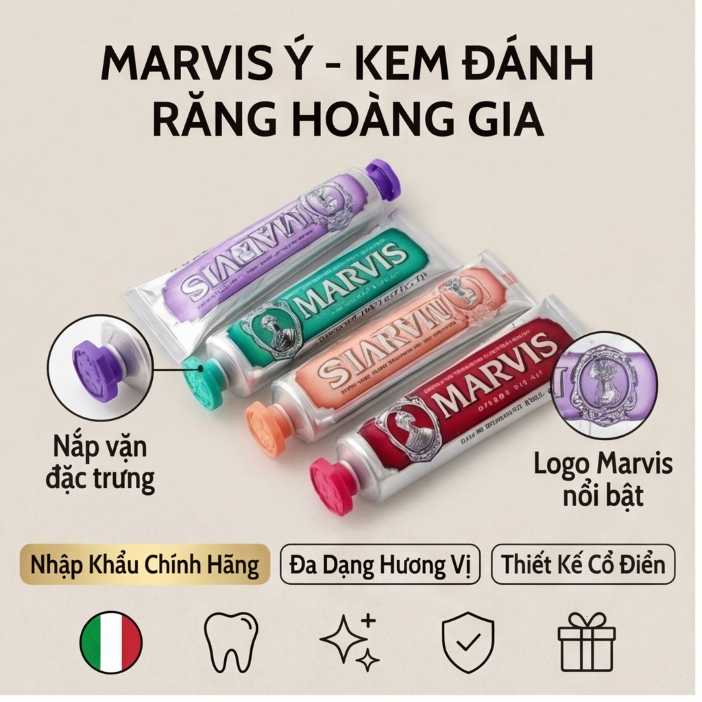 Còn hàng/hàng chính hãng MARVIS Ý  85ml The Hermès trong giới kem đánh răng chống sâu răng mới về
