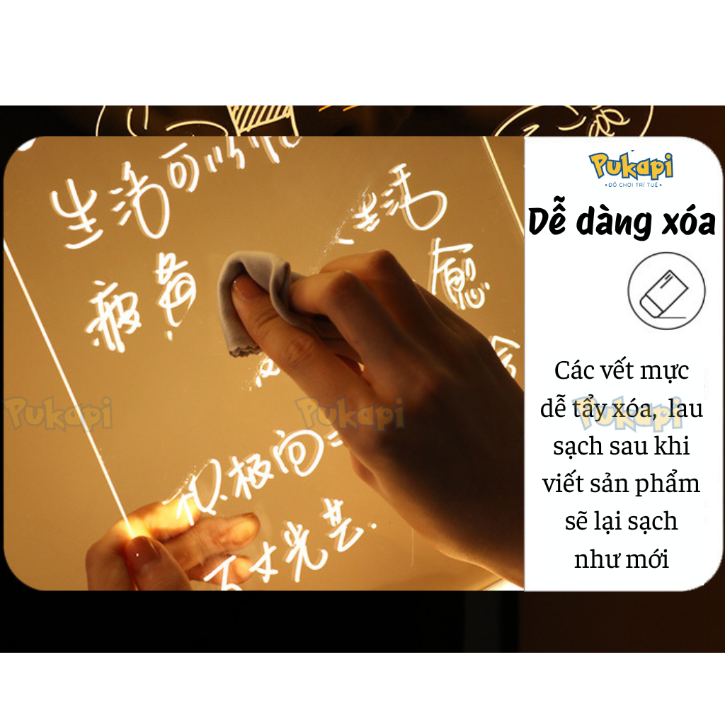 Đồ Chơi Bảng Vẽ Phát Sáng Chữ Vẽ Tranh Có Đèn Xóa Được Bảng Quảng Đèn Led Điện Tử Nghệ Thuật-Đồ Chơi Cho Bé PUKAPI