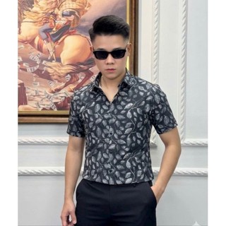 Áo sơ mi nam luxury cao cấp họa tiết cộc tay