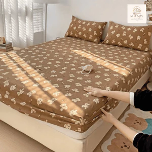 Bộ Ga Gối 3 Món Cotton, Chất Liệu Đũi, Trải Giường Siêu Mềm Mịn, Chống Nhăn. Thoáng Mát Dùng 4 Mùa