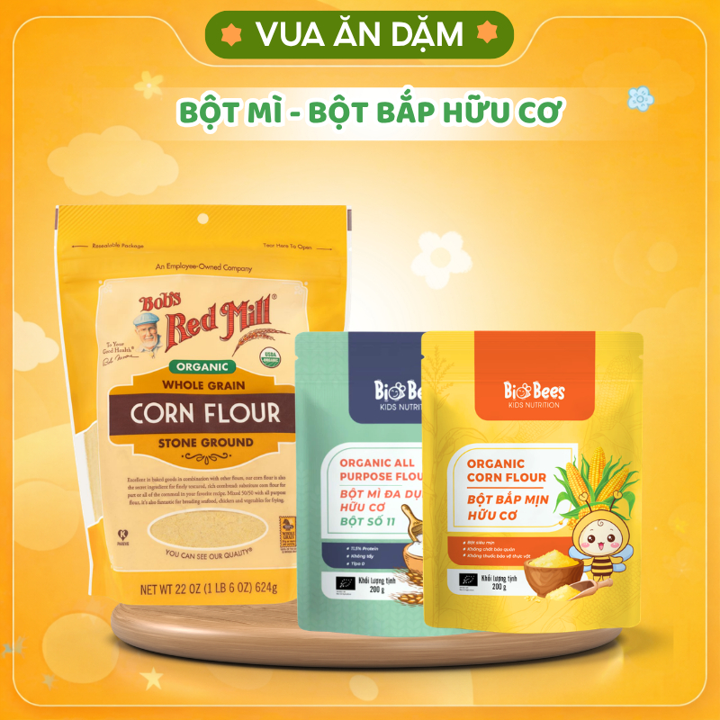 Bột Mì Hữu Cơ / Bột Bắp Bột Ngô hữu cơ Bob’s Red Mill / BiOBees cho bé ăn dặm