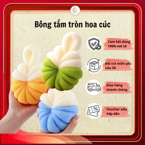 Bông Tắm Tròn Cao Cấp Nhiều Màu - Siêu Tạo Bọt Kì Cọ Tẩy Da Chết, Bông Tắm Dai, Mềm, Mịn
