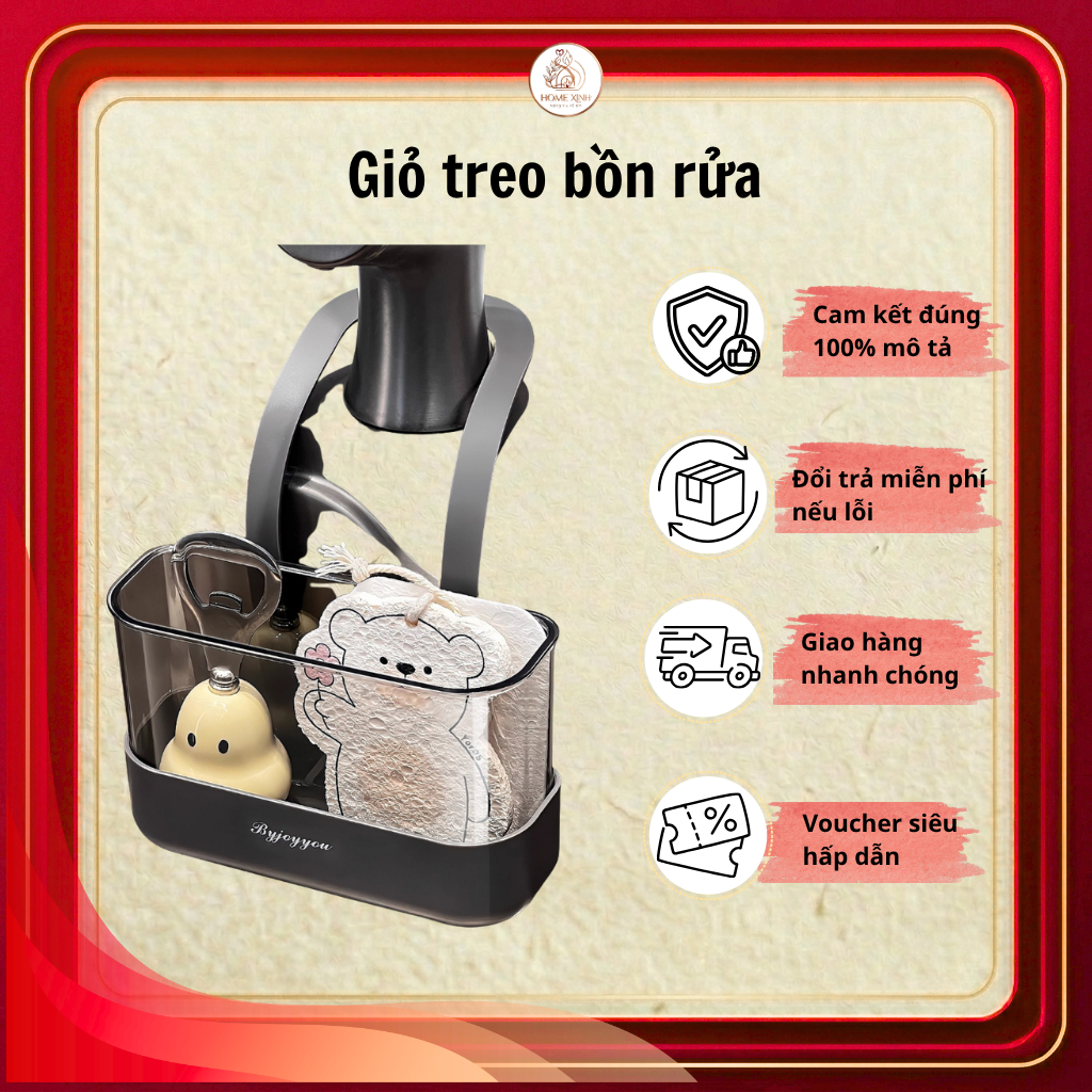 Giỏ Treo Bồn Rửa Chén Có Lỗ Thoát Nước Tiện Lợi, Giỏ 2 Cỡ Uư Việt