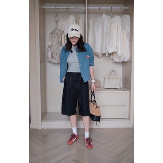 Áo Sơ Mi Bò Nữ Denim Jean Màu Xanh Basic QCCC Cao Cấp