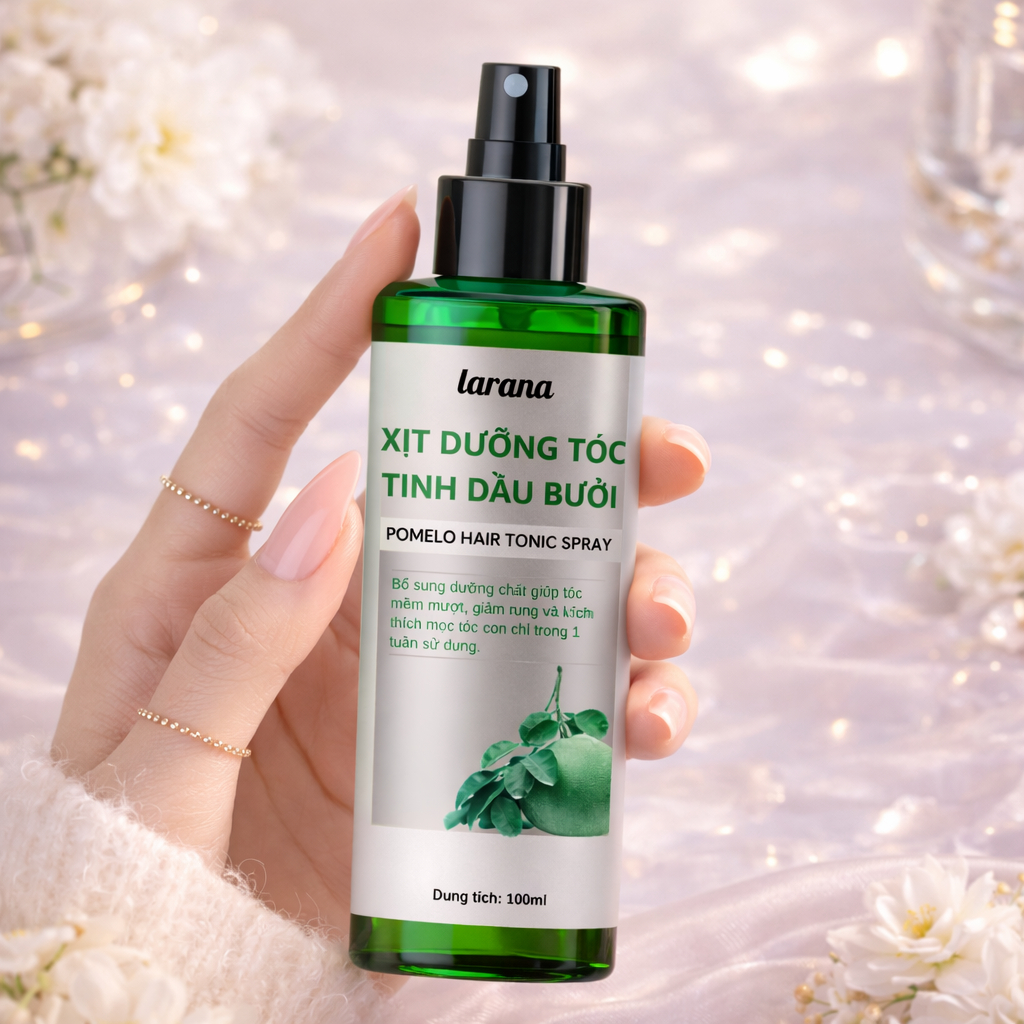 Xịt dưỡng tóc tinh dầu bưởi Larana Pomelo Hair Tonic Spray, Giảm rụng tóc, tăng cường mọc tóc dung tích 100ml
