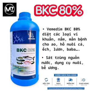 Vemedim BKC 80% (cá) Xử Lý Nước, Diệt Khuẩn, Nấm Ao Nuôi Thuỷ Sản (Chai 1lít)