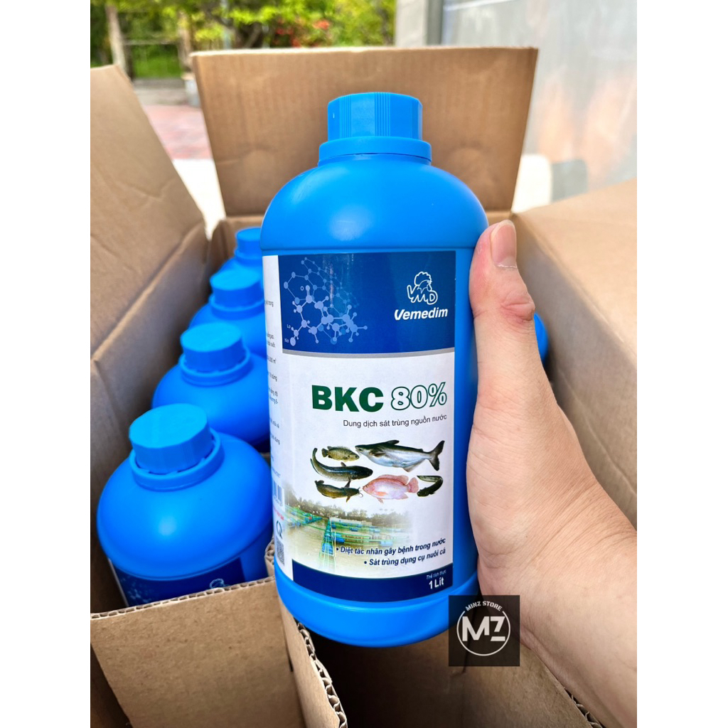 Vemedim BKC 80% (cá) Xử Lý Nước, Diệt Khuẩn, Nấm Ao Nuôi Thuỷ Sản (Chai 1lít)