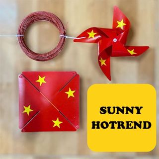 Chong chóng que cờ đỏ sao vàng -  Chong chóng Đỏ Tôi Yêu Việt Nam treo trường học,công viên,siêu thị,kỷ yếu