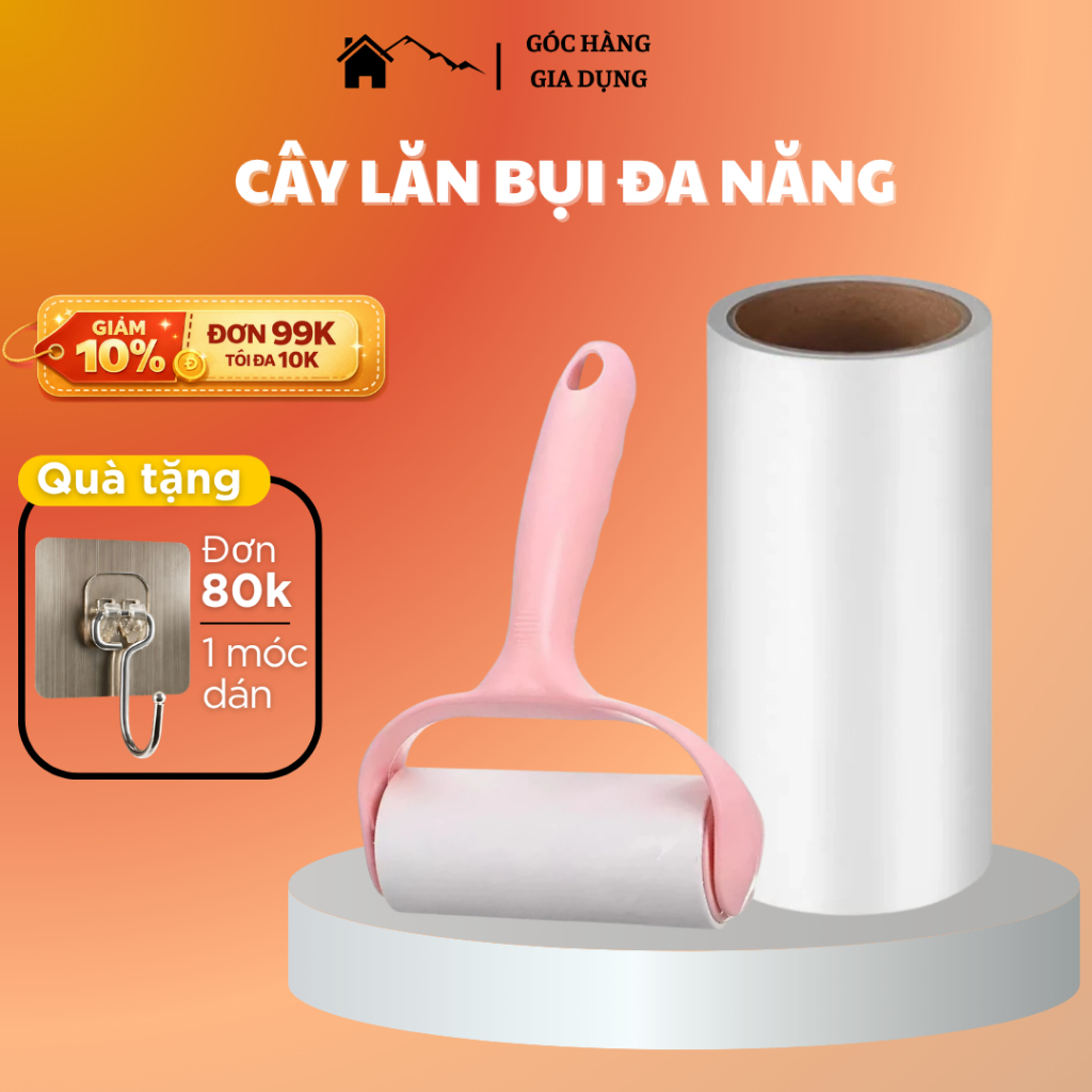 [Đơn 85k Nhận Quà] Cây lăn bụi giường, quần áo, chăn màn, lăn bụi lông thú cưng có lõi thay thế 10cm