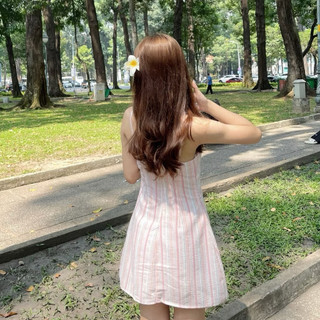 (S - 88) Set đồ đôi nam nữ couple váy nữ 2 dây ôm eo và áo sơmi nam tay ngắn có túi, đồ đôi mặc cùng người yêu