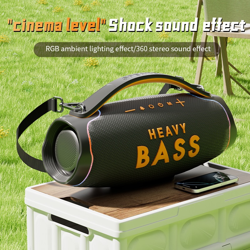 Loa bluetooth Heavy Bass 16 không dây công suất lớn, âm thanh hay, led nháy theo nhạc