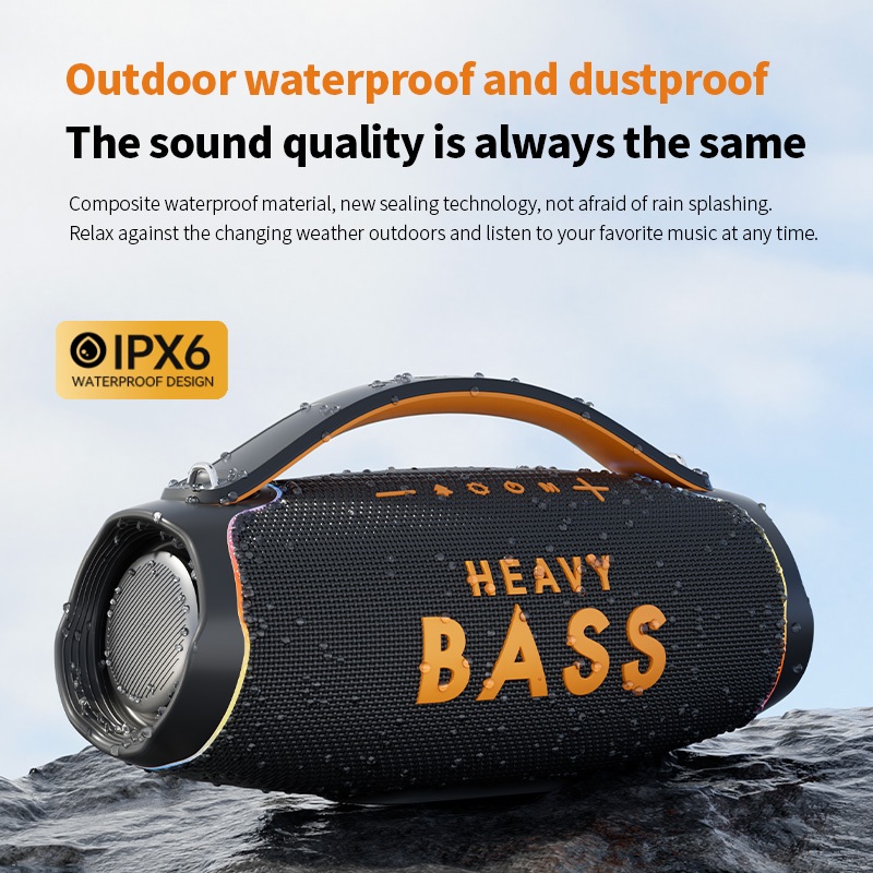 Loa bluetooth Heavy Bass 16 không dây công suất lớn, âm thanh hay, led nháy theo nhạc