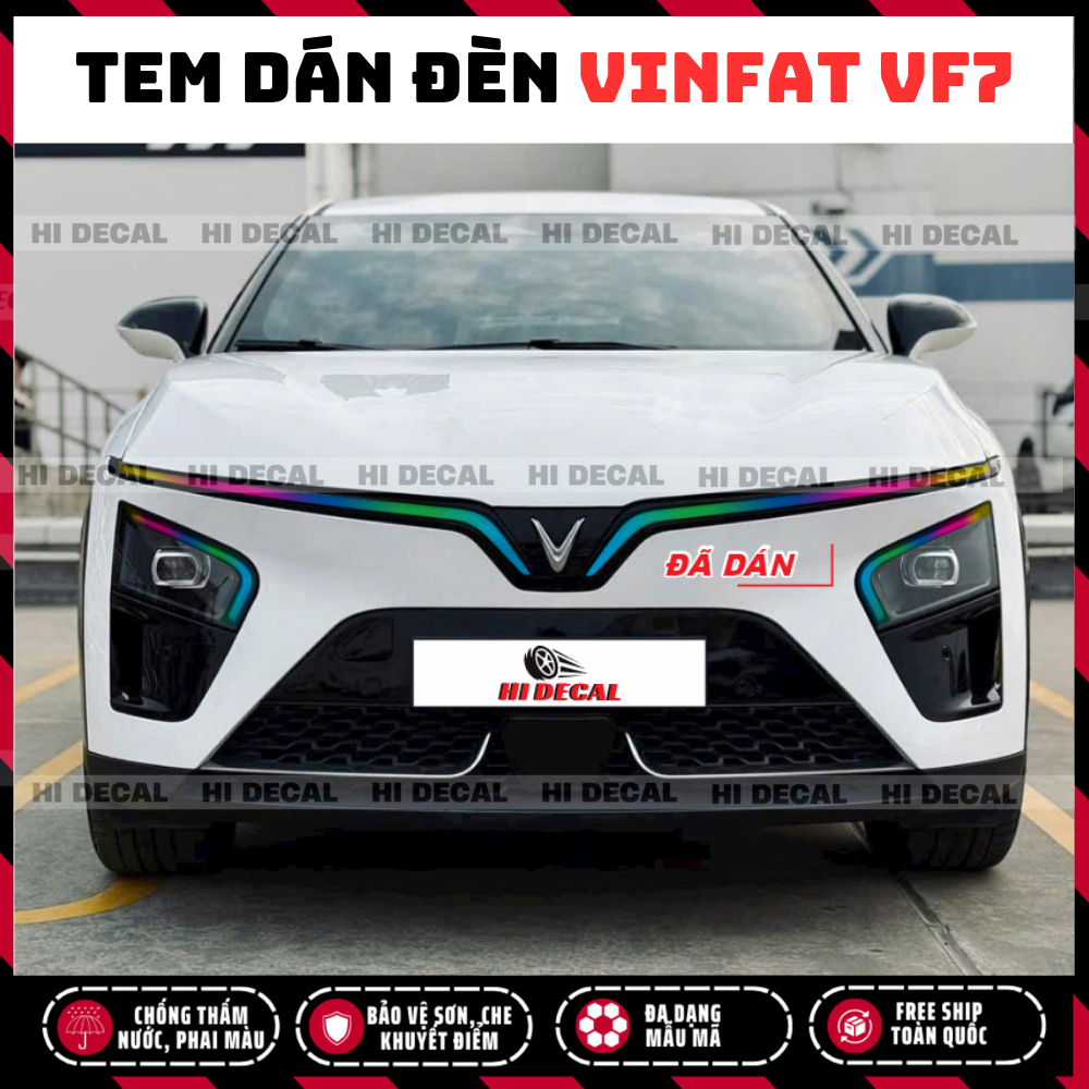 Tem dán đèn VinFast VF7 – Decal dán đèn vinfat VF7 Nâng tầm diện mạo, khẳng định cá tính - Tem 3 lớp dễ dán bền màu