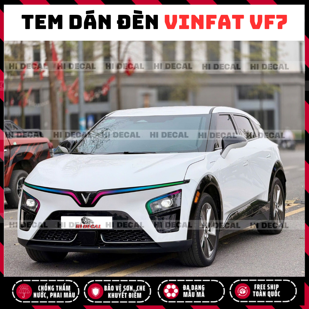 Tem dán đèn VinFast VF7 – Decal dán đèn vinfat VF7 Nâng tầm diện mạo, khẳng định cá tính - Tem 3 lớp dễ dán bền màu