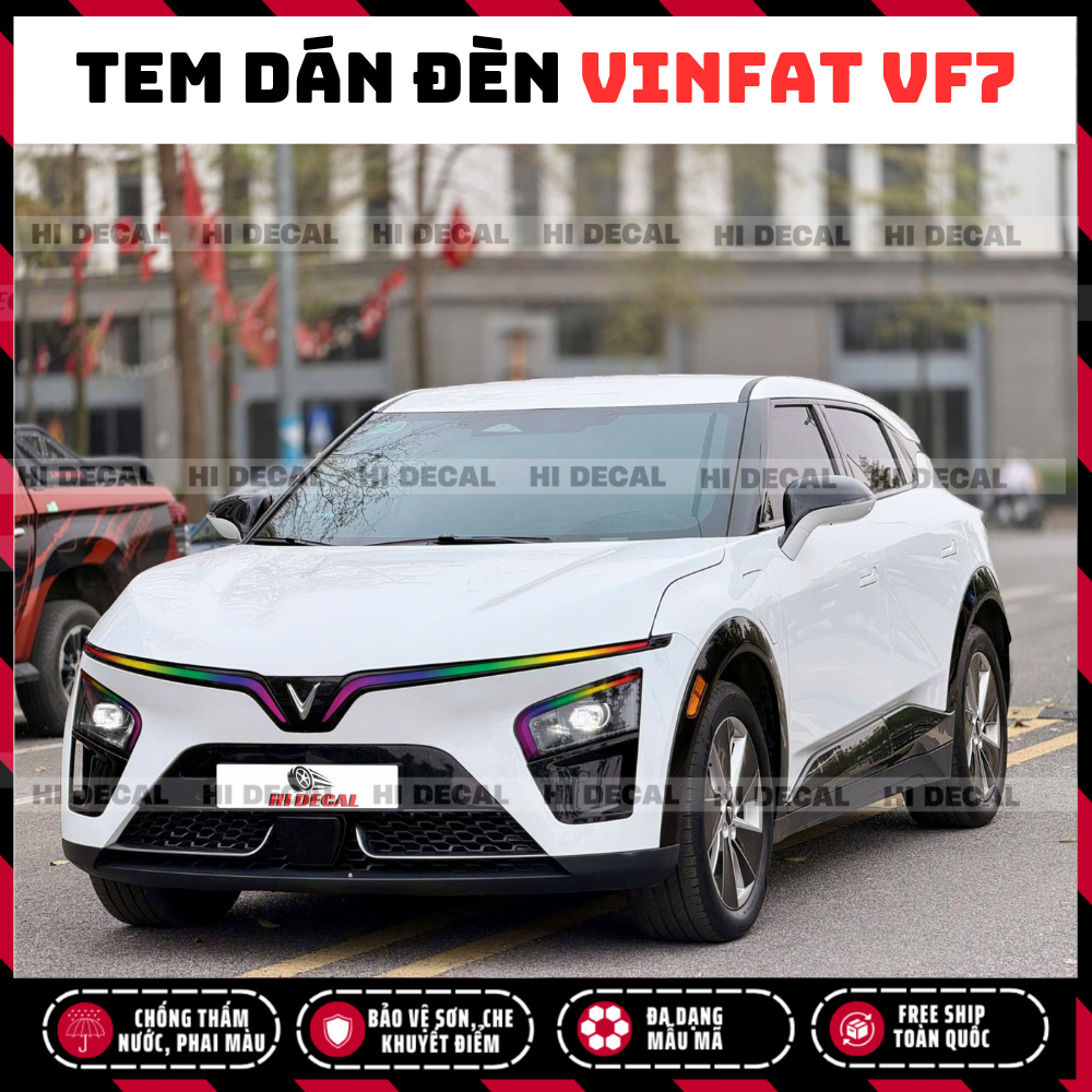 Tem dán đèn VinFast VF7 – Decal dán đèn vinfat VF7 Nâng tầm diện mạo, khẳng định cá tính - Tem 3 lớp dễ dán bền màu