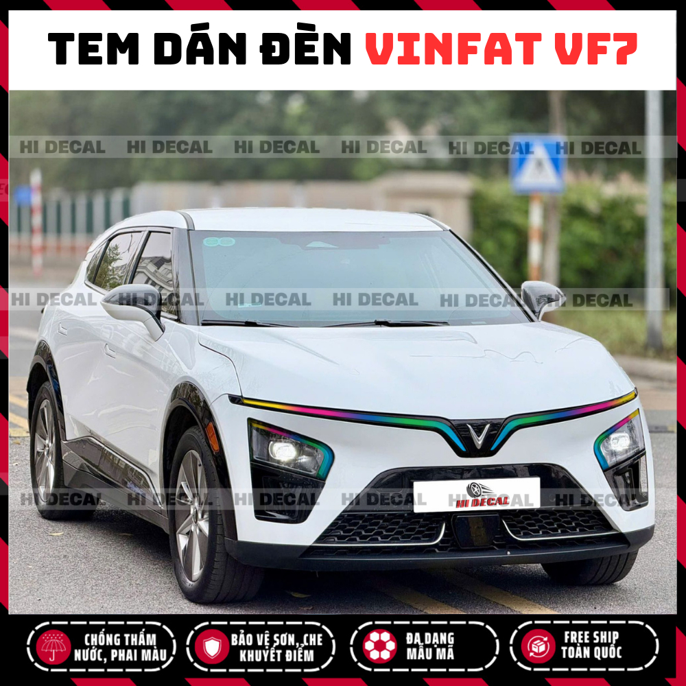 Tem dán đèn VinFast VF7 – Decal dán đèn vinfat VF7 Nâng tầm diện mạo, khẳng định cá tính - Tem 3 lớp dễ dán bền màu