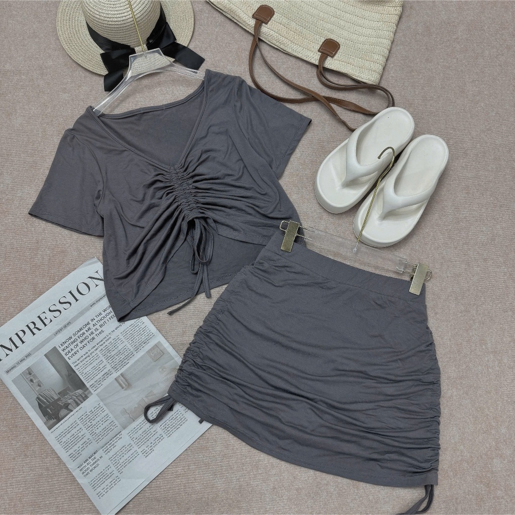 Set Rút Bigsize Nữ Bộ Đồ Đi Biển Đi Du Lịch Chất Vải Cotton Mềm Mịn Lên  Phom Tôn Dáng SET28