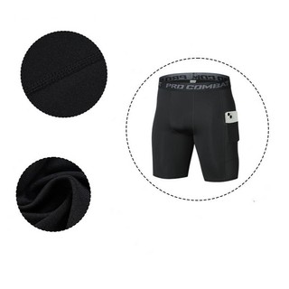 Quần Legging PRO COMBAT Có Túi Ngắn Cho Nam, Quần Đùi Thể Thao Nam Tập Gym, Bóng Rổ, Bóng Đá Co Dãn Thấm Hút Mồ Hôi
