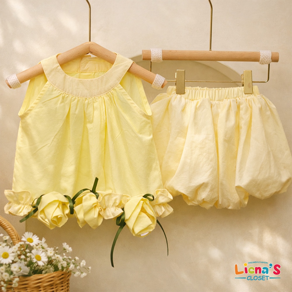 Set Quần Áo Cộc Tay Mùa Hè Bé Gái TÚ KIỀU Thiết Kế Xinh Xắn Đáng Yêu Cho Bé 1-7 Tuổi Liena's Closet