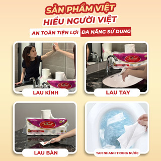 Giấy vệ sinh Silkwell Tím rẻ bịch 1kg dày 3 lớp hàng chính hãng siêu dai không chất tẩy trắng